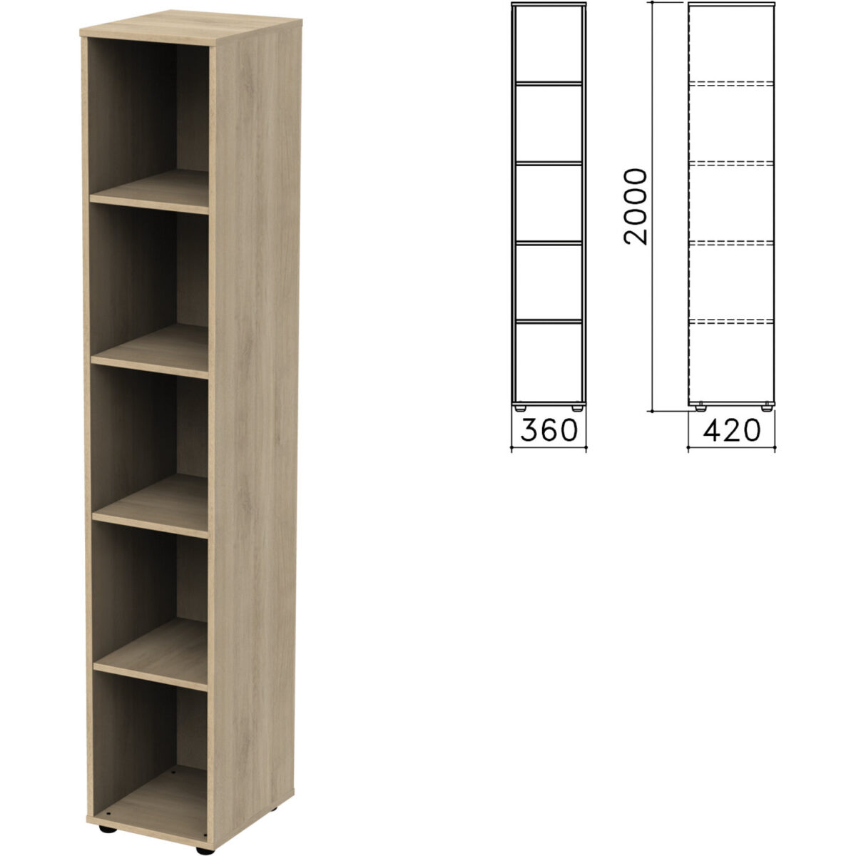 36d46c0764a09a07e5bb8b7631a9781f_xl Шкаф (стеллаж) "Приоритет", 360х420х2000 мм, 4 полки, кронберг, К-932, К-932 кронберг — изображение 1