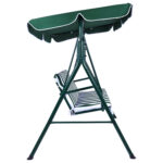 Качели садовые DASWERK (ДАСВЕРК) "RELAX SC-001", 2 места, Ш140хГ110хВ153 см, мягкое сиденье, зеленый/белый, 680050 — изображение 4