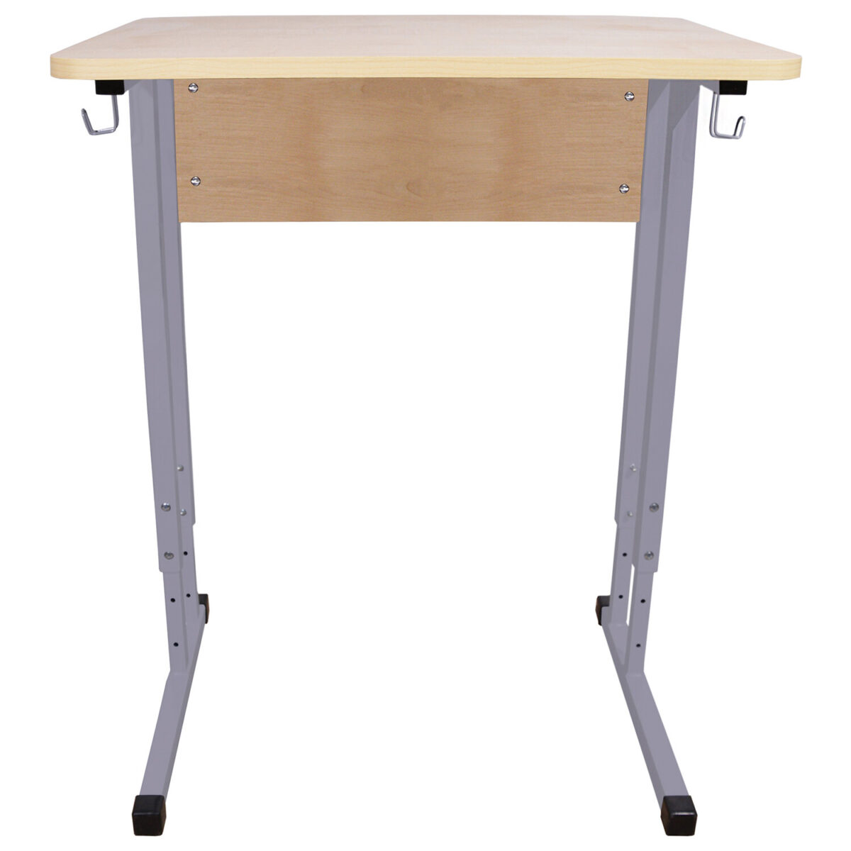 Стол-парта 1-местный регулируемый "Умник", 600х500х640-760 мм, рост 4-6, серый каркас, ЛДСП клён — изображение 4
