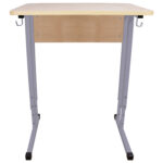 Стол-парта 1-местный регулируемый "Умник", 600х500х640-760 мм, рост 4-6, серый каркас, ЛДСП клён — изображение 4