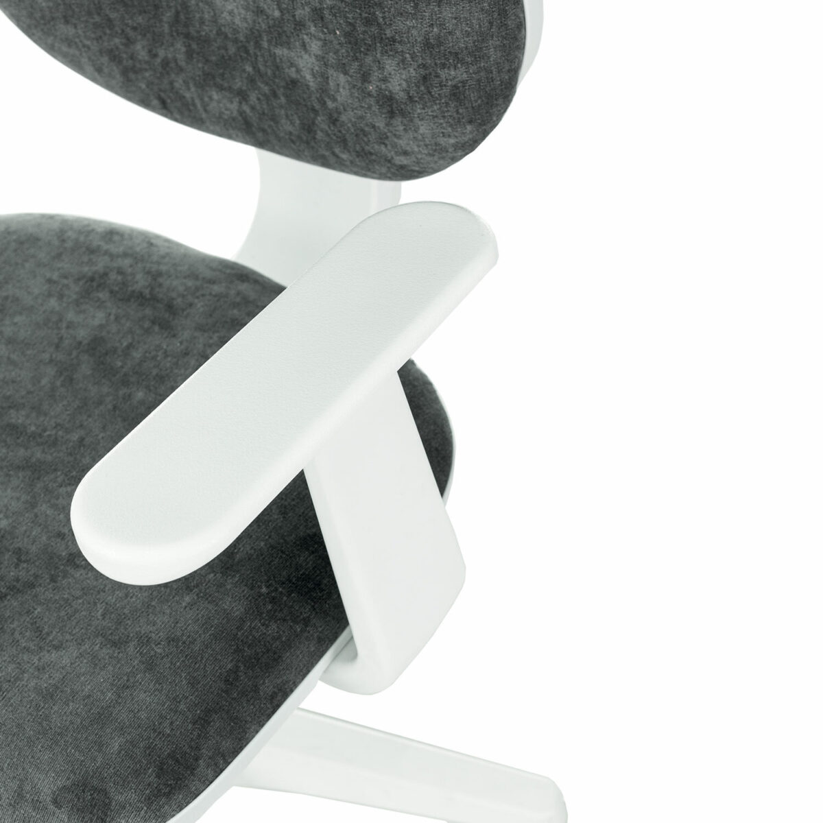 Кресло детское BRABIX "Fancy MG-201W", с подлокотниками, пластик белый, велюр, серое, 533010 — изображение 6