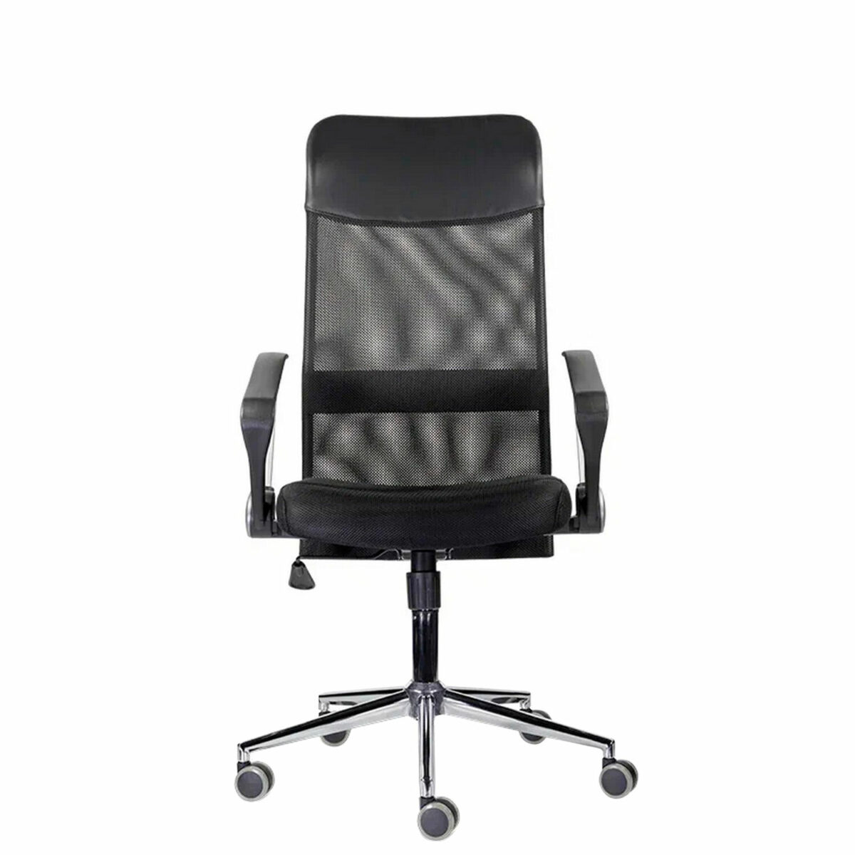 Кресло "Директ Лайт" МС-040, высокая спинка, с подлокотниками, хром, черное — изображение 4