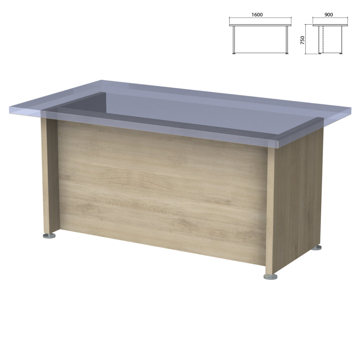 Каркас стола письменного "Приоритет" (1600х900х750 мм), кронберг, К-902, К-902 кронберг — изображение 1