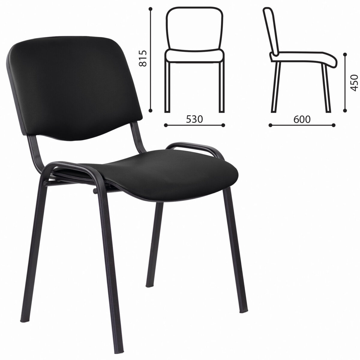 Стул STAFF "Iso Lite CF-008", кожзам черный (Z-11), 532564 — изображение 6