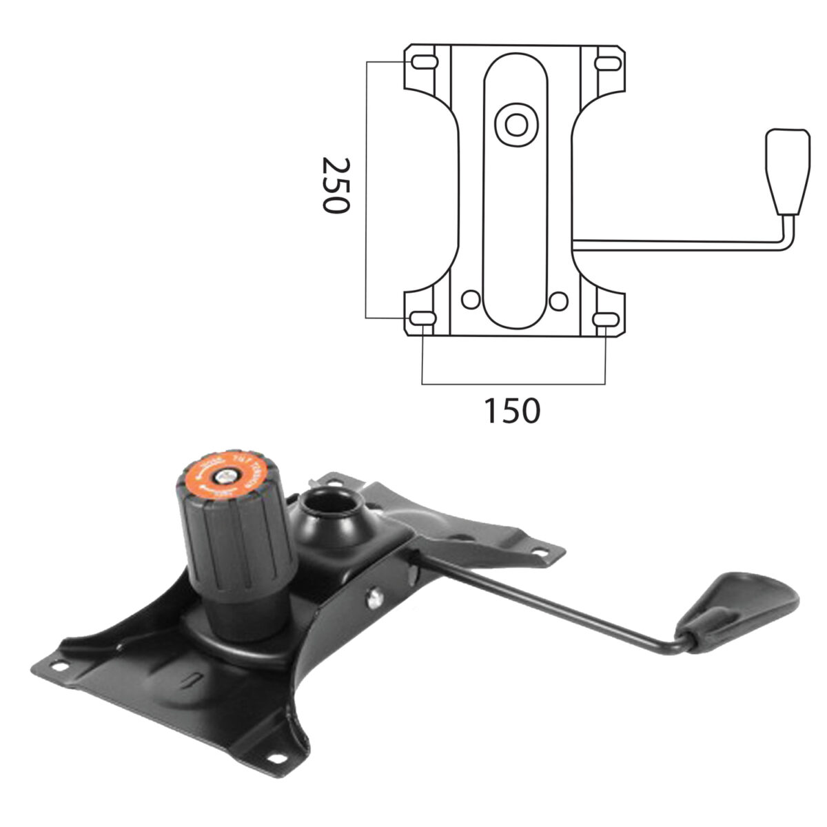 Механизм качания для кресла, "Top-Gun", межцентровое расстояние крепежа 150х250 мм — изображение 1
