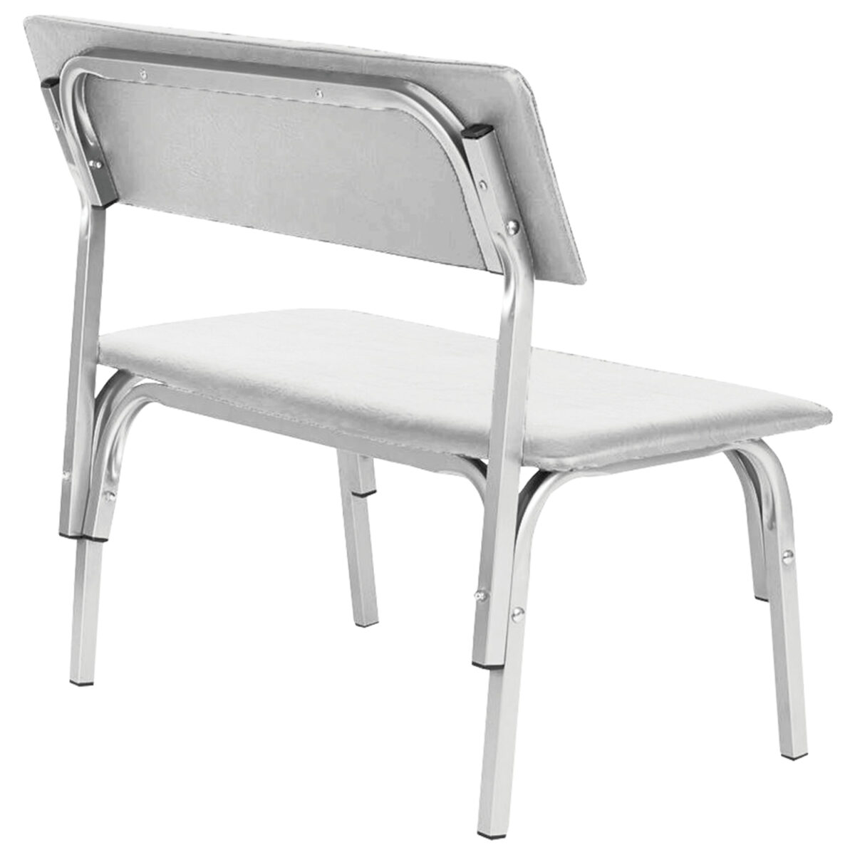 Банкетка со спинкой "Астрид", 1200х450х800 мм, каркас светло-серый, кожзам светло-серый — изображение 3