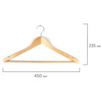 Вешалки-плечики, размер 48-50, КОМПЛЕКТ 5 шт., деревянная, перекладина, цвет сосна, ЛЮБАША Эконом, 604895 — изображение 2