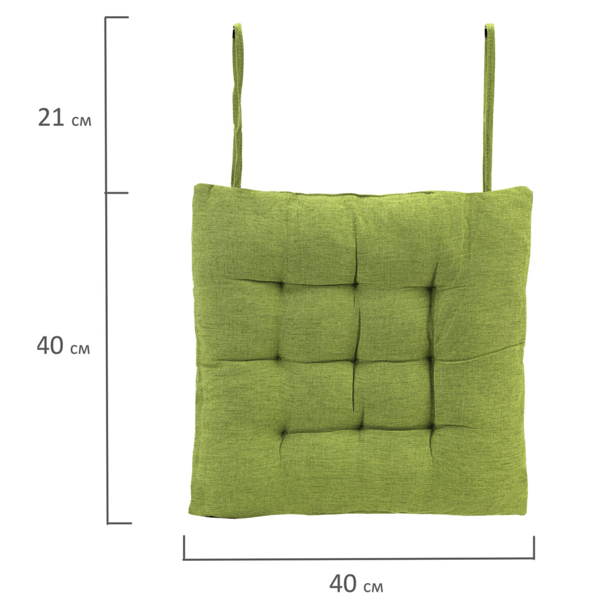 Подушка на стул "РОГОЖКА", 40x40 см, полиэстер, зеленая, PRIMILA (ПРИМИЛА) LUX, 700500 — изображение 5