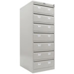 Шкаф картотечный ПРАКТИК "AFC-07", 1327х515х631мм, 7 ящиков под формат А5 (210х149 мм), формат папок Foolscap или A4 (БЕЗ ПАПОК) — изображение 3