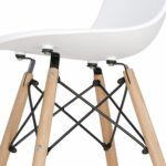 Стулья BRABIX "Eames CF-010", КОМПЛЕКТ 4 шт., пластик белый, опоры дерево/металл, 532630, 2033A — изображение 8