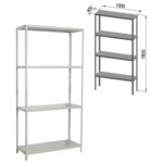 Стеллаж металлический BRABIX "MS KD-180/40-4", 1800х1000х400 мм, 4 полки, сборная стойка, 291115, S240BR144402 — изображение 2