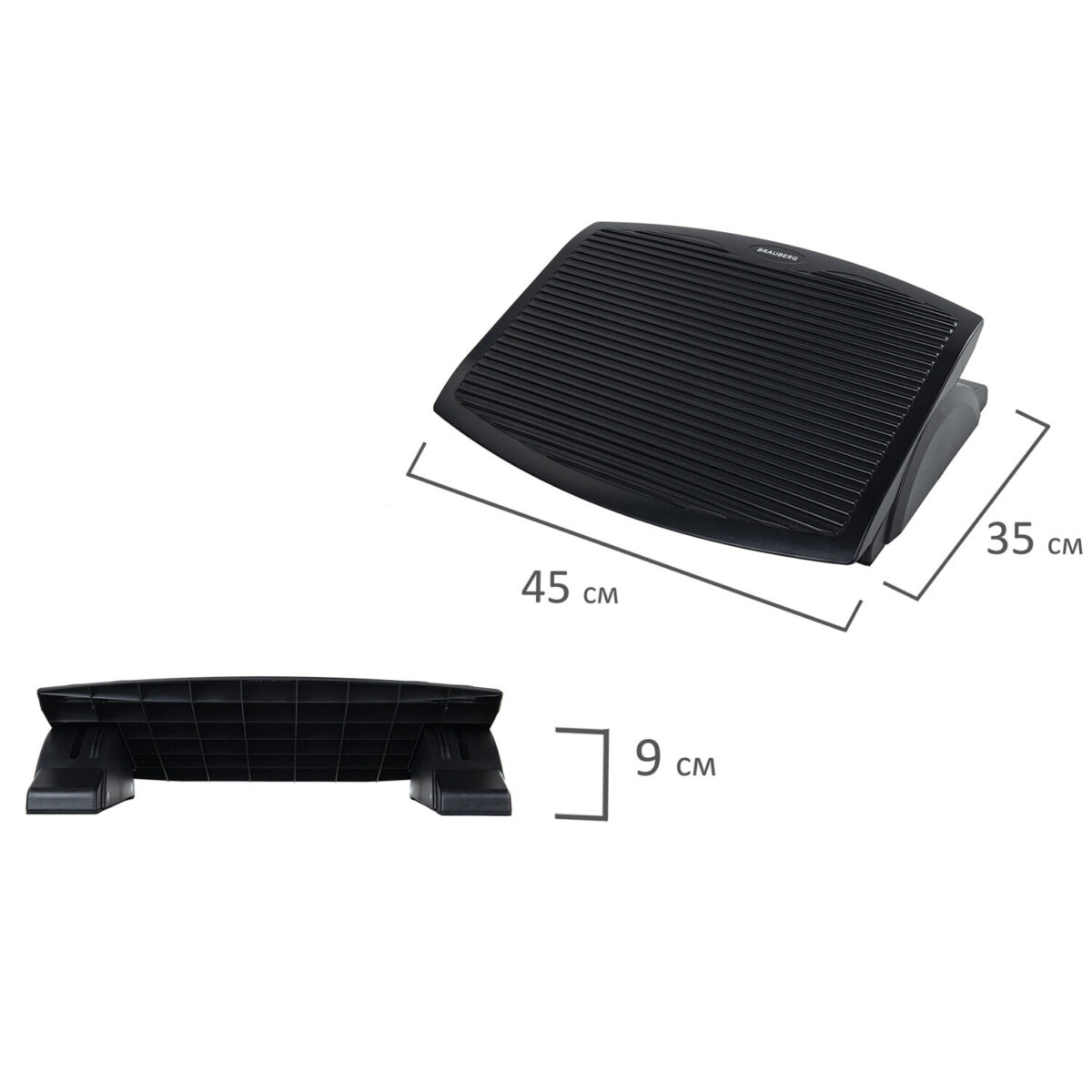 Подставка для ног BRAUBERG, офисная, 45х35 см, черная, 530106 — изображение 5