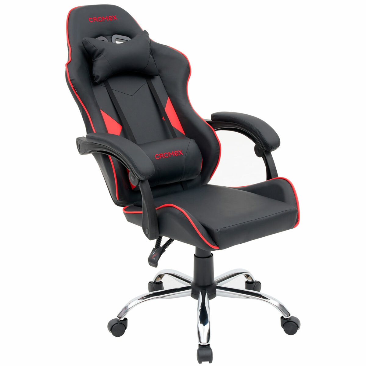 Кресло компьютерное CROMEX (КРОМЕКС) "Joker GM-125", две подушки, экокожа, черное/красное, 532954 — изображение 8