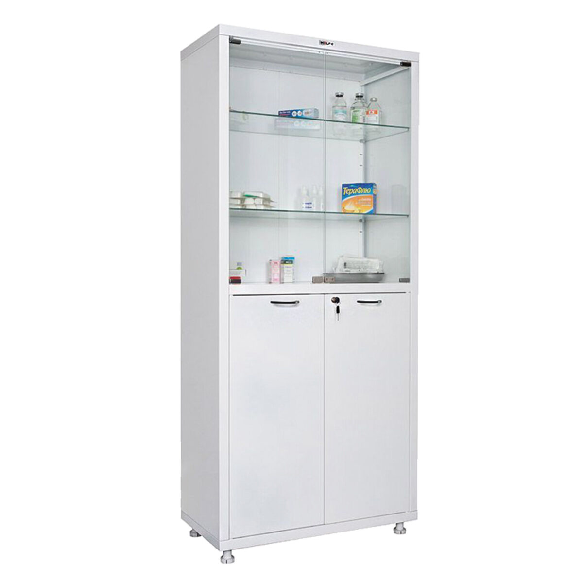 Шкаф медицинский 2-створчатый HILFE "МД 2 1780/SG" 1850х800х400 мм, стекло, белый, S26199205509 — изображение 4