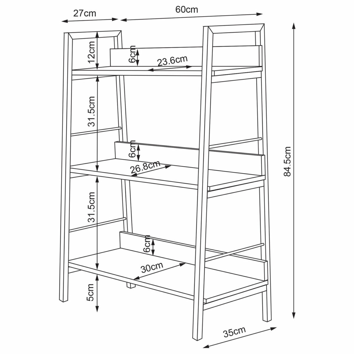 Стеллаж на металлокаркасе BRABIX "LOFT SH-002", 600х350х845 мм, цвет дуб натуральный, 641233 — изображение 5