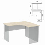 Стол компактный ЧАСТЬ 1 "Арго", 1200х1200х760 мм, правый, ясень шимо