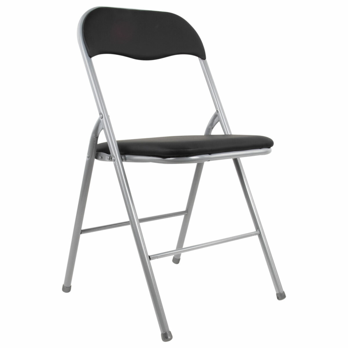 Стул складной BRABIX "Golf CF-007", серебристый каркас, кожзам чёрный, 532891 — изображение 2