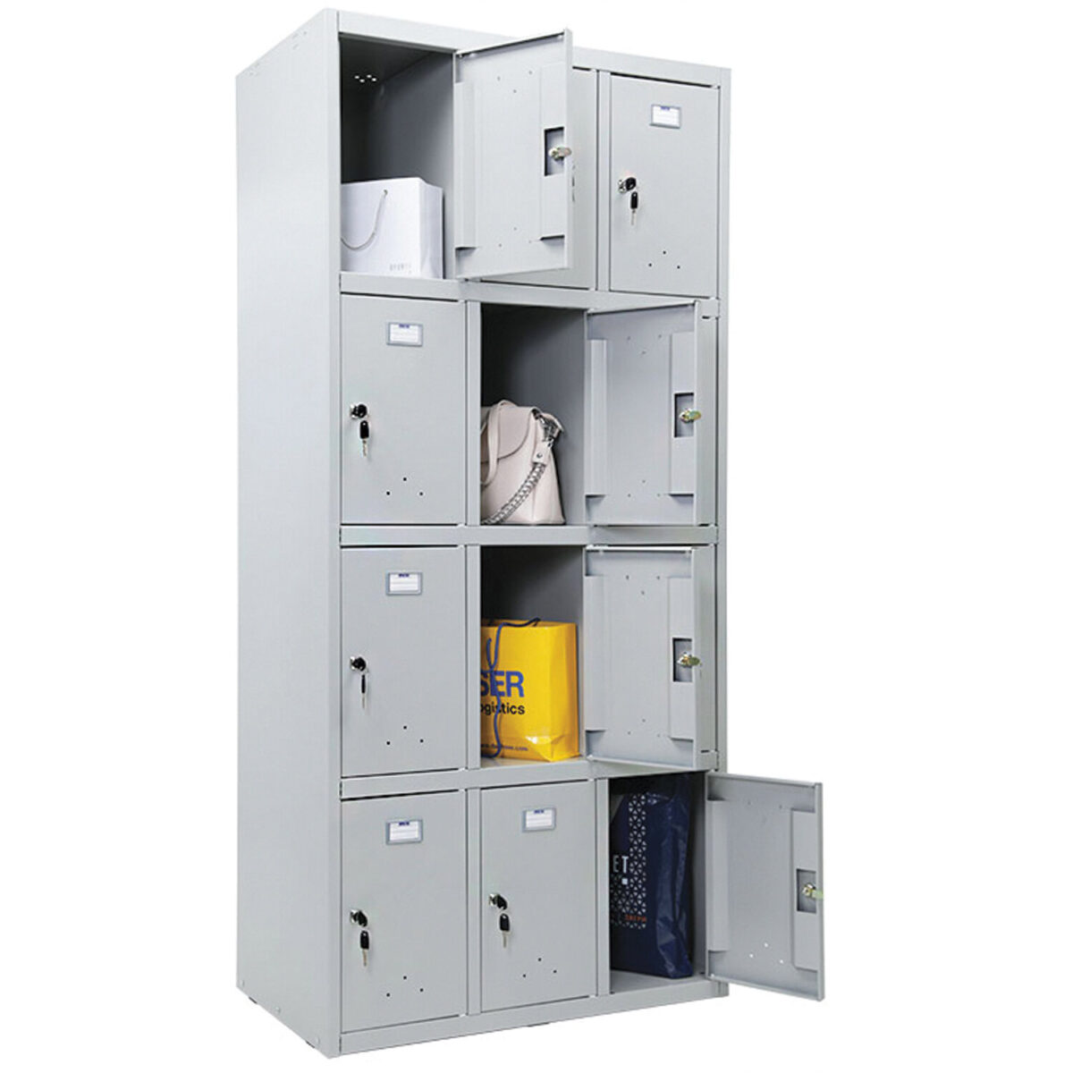 Шкаф металлический для сумок ПРАКТИК "LS-34" двенадцатисекционный, 1830х850х500 мм, 44 кг, разборный — изображение 2