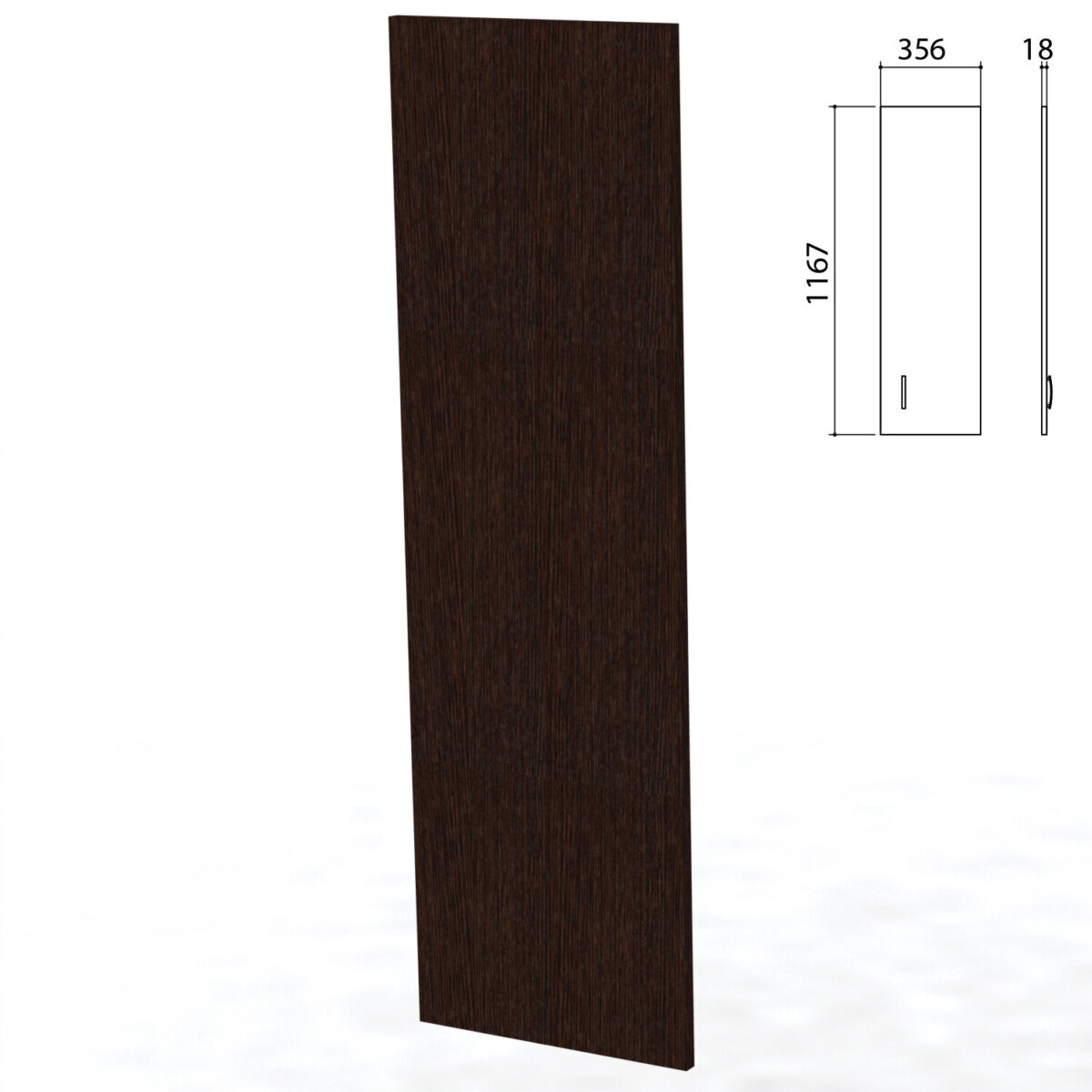 Дверь ЛДСП средняя "Приоритет" (356х18х1167 мм), БЕЗ ФУРНИТУРЫ, венге, К-937, К-937 венге — изображение 1