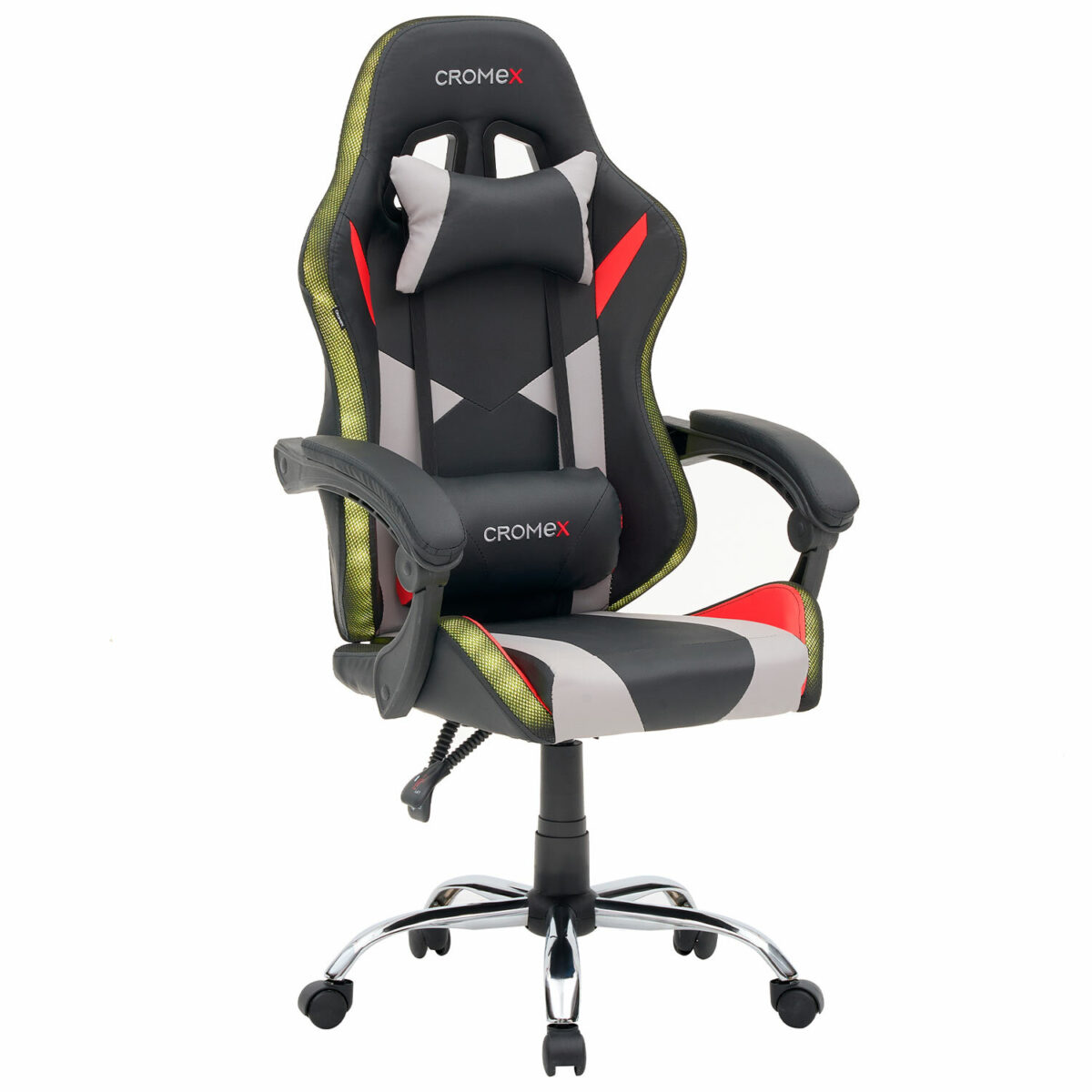 Кресло компьютерное CROMEX (КРОМЕКС) "Quantum GM-155 RGB", подсветка, две подушки, экокожа, черное/красное/серое, 532955 — изображение 22