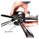 Пятилучие для кресла, нагрузка до 120 кг, диаметр 700 мм, NZ004, металлическое, хром — изображение 2