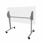 Стол складной "Эверест", 1200х600х760 мм, серый каркас, ЛДСП белая — изображение 2