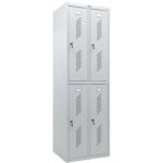 Шкаф металлический для одежды ПРАКТИК "ML/LS 22-60", четырехсекционный, 1830х600х500 мм, 29 кг, разборный, LS-22 — изображение 3