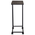 Стол журнальный BRABIX "LOFT CT-001", 450х250х680 мм, на колёсах, металлический каркас, цвет морёный дуб, 641859 — изображение 6