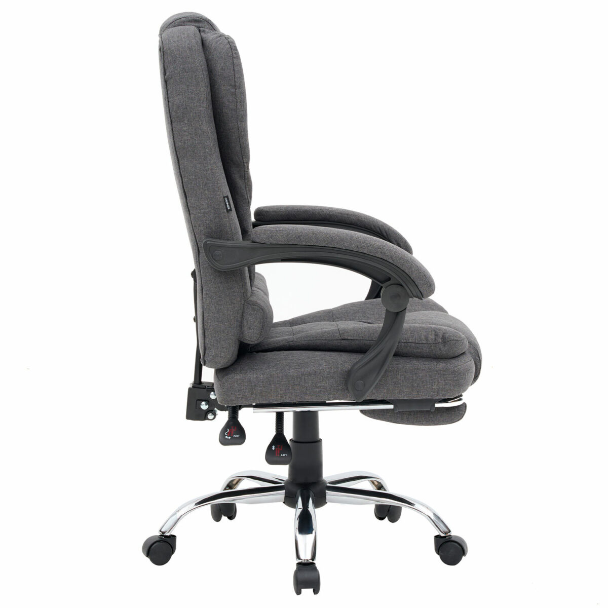Кресло офисное CROMEX (КРОМЕКС) "Chill MS-005", с функцией вибромассажа, подножка, ткань, серое, 532959 — изображение 3