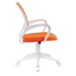 Кресло BRABIX "Fly MG-396W", с подлокотниками, пластик белый, сетка, оранжевое, 532401, MG-396W_532401 — изображение 4