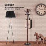 Вешалка-стойка BRABIX "CR-282", металл/мрамор, 1,8 м, на диске диаметром 36 см, 6 крючков + 4 дополнительных, коричневая, 601745 — изображение 9