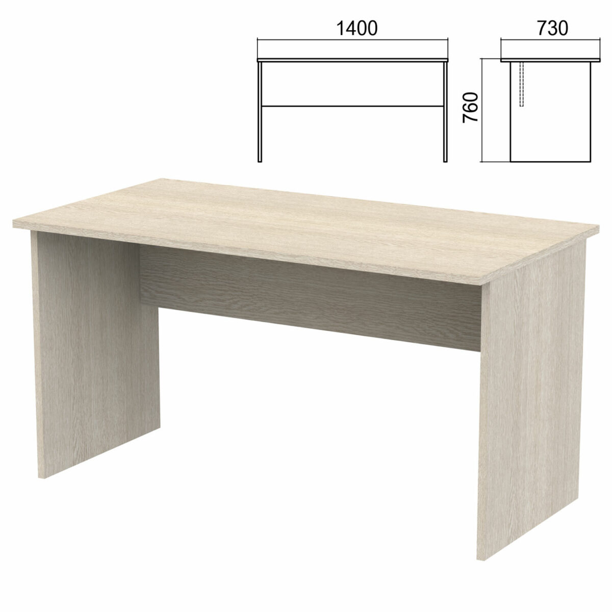 Стол письменный "Арго", 1400х730х760 мм, ясень шимо — изображение 1