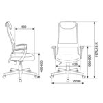 Кресло офисное KB-8, ткань-сетка, черное, 492617 — изображение 2