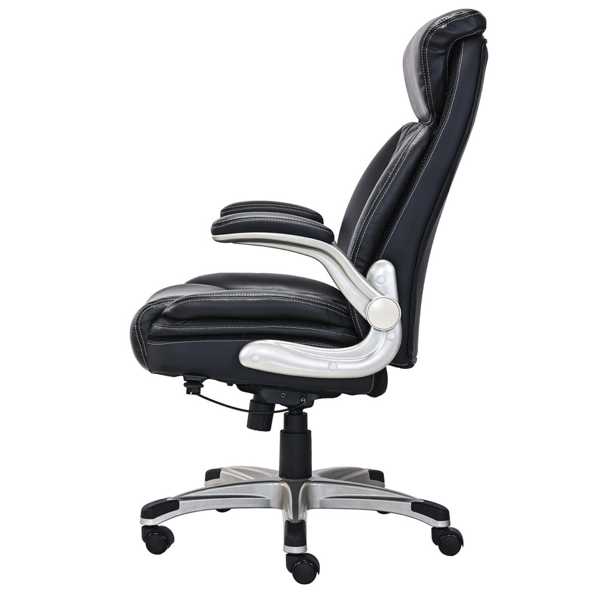 Кресло HAWASAN (ХАВАСАН) "Target EX-567", откидные подлокотники, рециклированная кожа, черное, 532974 — изображение 6