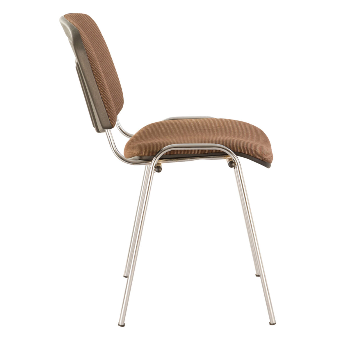 Стул для персонала и посетителей BRABIX "Iso CF-001", хромированный каркас, ткань коричневая, 531421 — изображение 3