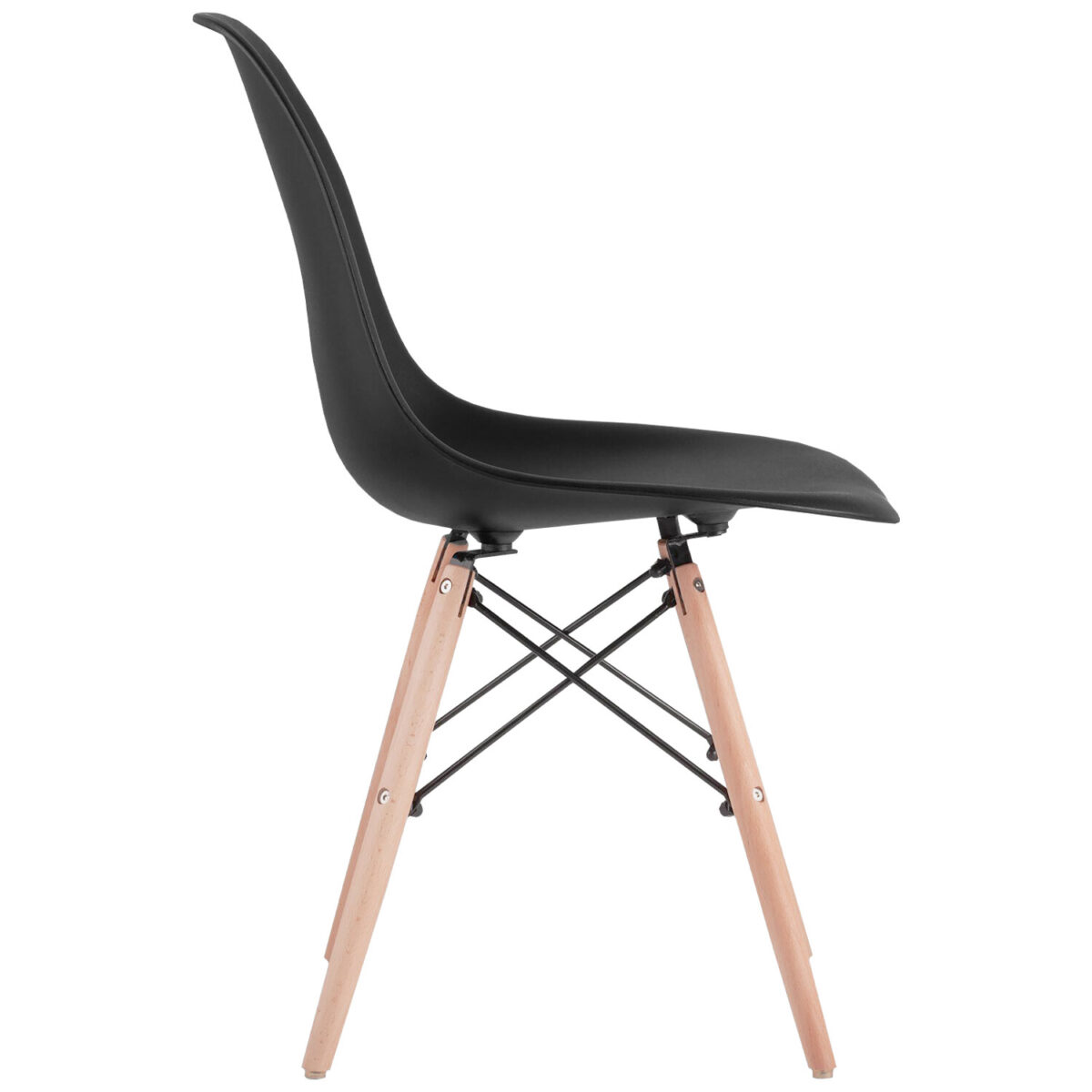 Стулья BRABIX "Eames CF-010", КОМПЛЕКТ 4 шт., пластик черный, опоры дерево/металл, 532631, 2033A — изображение 3