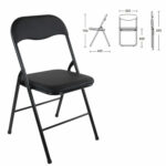 Стулья складные BRABIX "Golf CF-007", КОМПЛЕКТ 4 шт., черный каркас, кожзам черный, 533032 — изображение 4