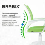 Кресло BRABIX "Fly MG-396W", с подлокотниками, пластик белый, сетка, салатовое, 532403, MG-396W_532403 — изображение 9