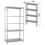 Стеллаж металлический BRABIX "MS KD-195/60-5", 1950х1000х600 мм, 5 полок, сборная стойка, 291121, S240BR246502 — изображение 2