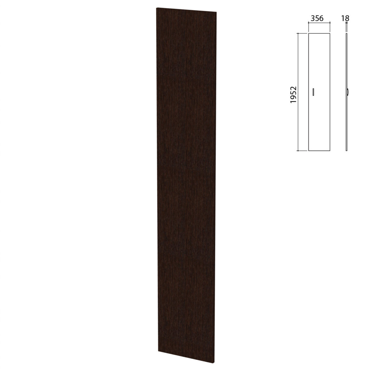 Дверь ЛДСП высокая "Приоритет" (356х18х1952 мм), БЕЗ ФУРНИТУРЫ, венге, К-938, К-938 венге — изображение 1