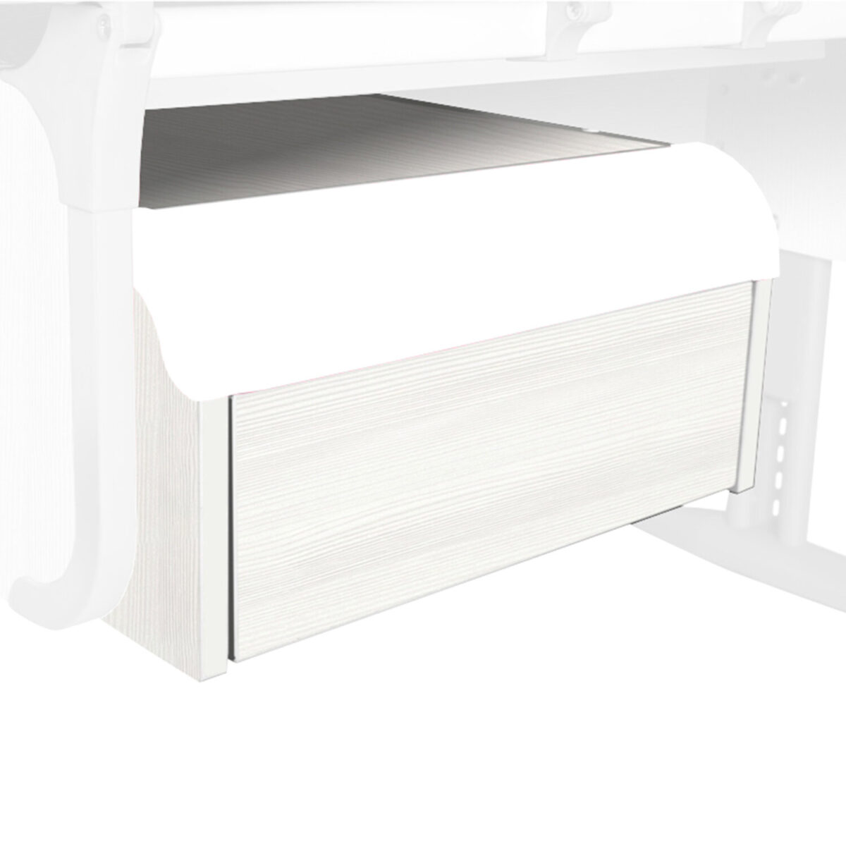 Корпус тумбы навесной для парты ДЭМИ СУТ.42, 585х435х285 мм, 1 ящик без лотка, рамух белый, ТСН.04 — изображение 1