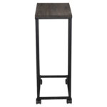 Стол журнальный BRABIX "LOFT CT-001", 450х250х680 мм, на колёсах, металлический каркас, цвет морёный дуб, 641859 — изображение 2