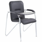 Кресло со столом BRABIX "Samba CF-108 BOX-2", хром каркас, кожзам черный, разобрано, 533218