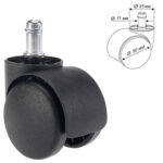 Колеса (ролики) BRABIX для кресла, пластиковые, КОМПЛЕКТ 5 шт., шток d 11 мм, черные, в коробе, 532008 — изображение 2