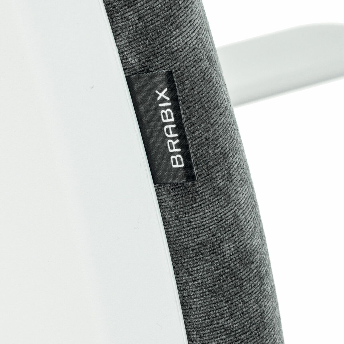 Кресло детское BRABIX "Fancy MG-201W", с подлокотниками, пластик белый, велюр, серое, 533010 — изображение 5