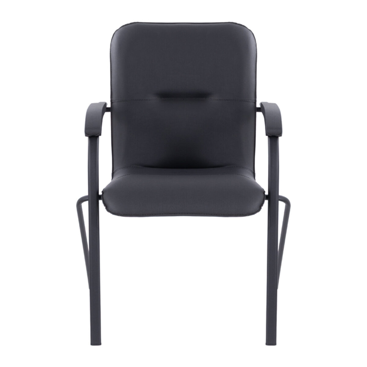 Кресло для приемных и переговорных BRABIX "Samba CF-107", черный каркас, кожзам черный, собранное, 533189 — изображение 3