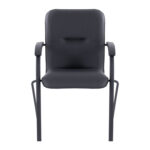 Кресло для приемных и переговорных BRABIX "Samba CF-107", черный каркас, кожзам черный, собранное, 533189 — изображение 3