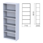Шкаф (стеллаж) "Бюджет", 716х333х1810 мм, 4 полки, серый, 402651-030