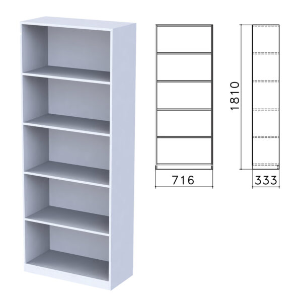 Шкаф (стеллаж) "Бюджет", 716х333х1810 мм, 4 полки, серый, 402651-030
