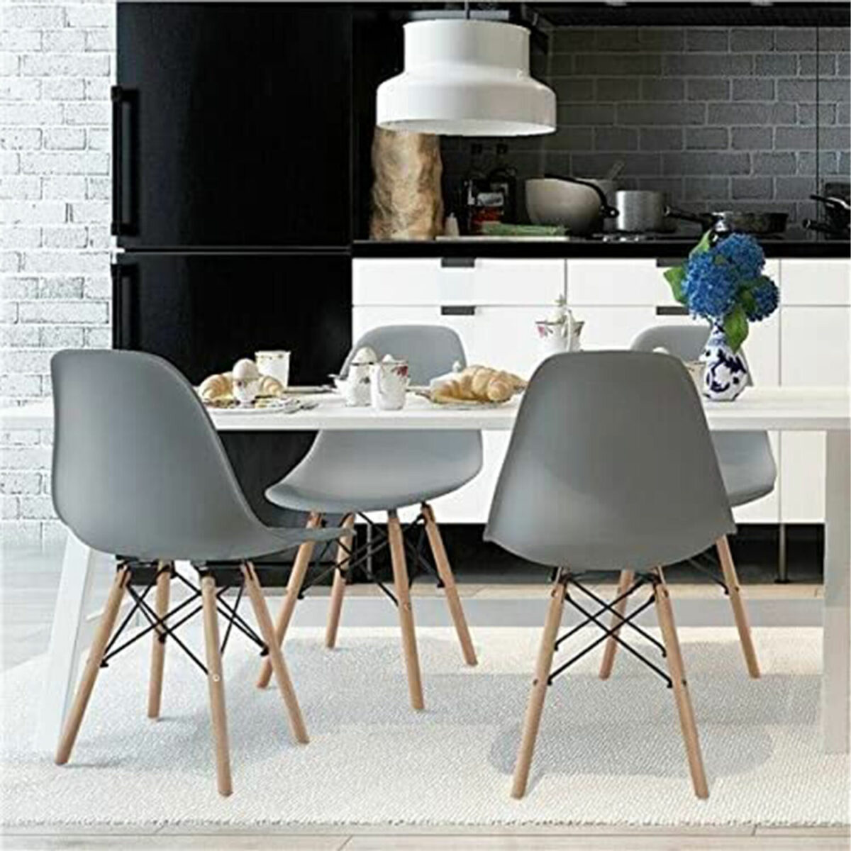 Стулья BRABIX "Eames CF-010", КОМПЛЕКТ 4 шт., пластик серый, опоры дерево/металл, 532632, 2033A — изображение 12